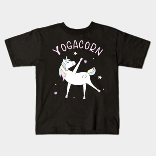 Yogacorn Yoga Unicorn Funny Fitness Gift Kids T-Shirt